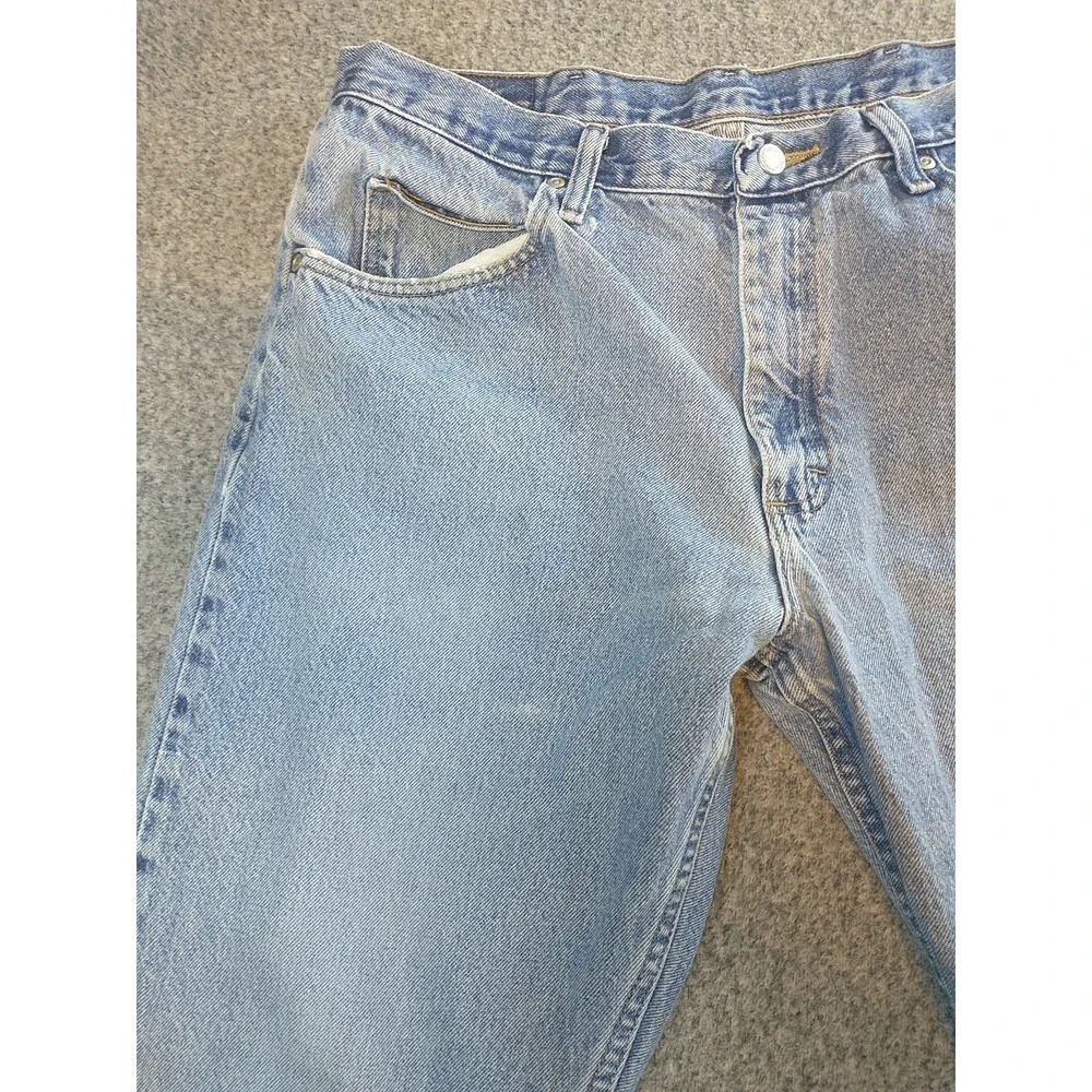 Wrangler Mens 9760WDR Light Wash Straight Leg Cotton Denim Jeans Blue 36x29